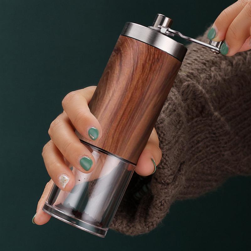 Portable Wood Grain Coffee Bean Grinder Manual Coffee Grinder Hand